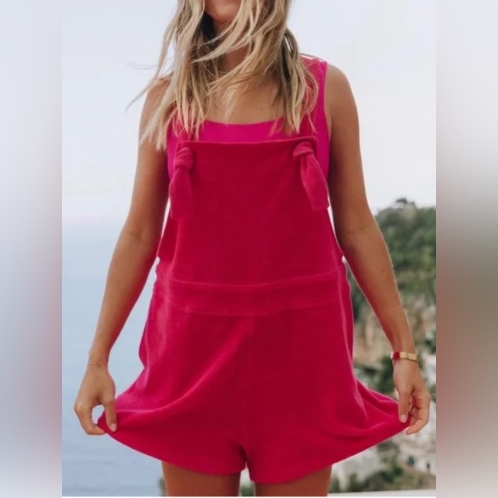 Daily Drills Terry Berry Towel Romper